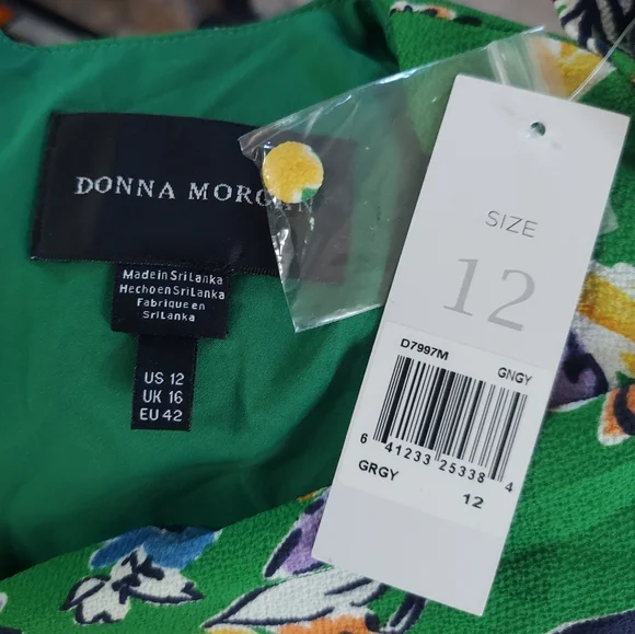 NEW Donna Morgan green floral textured dress with 1/2 sleeves - Picture 11 of 15